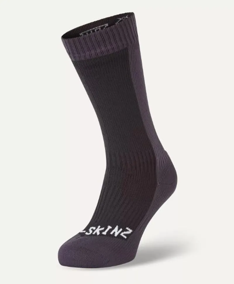 Sealskinz WP Cold Weather Mid Length Sock Black/ Grey